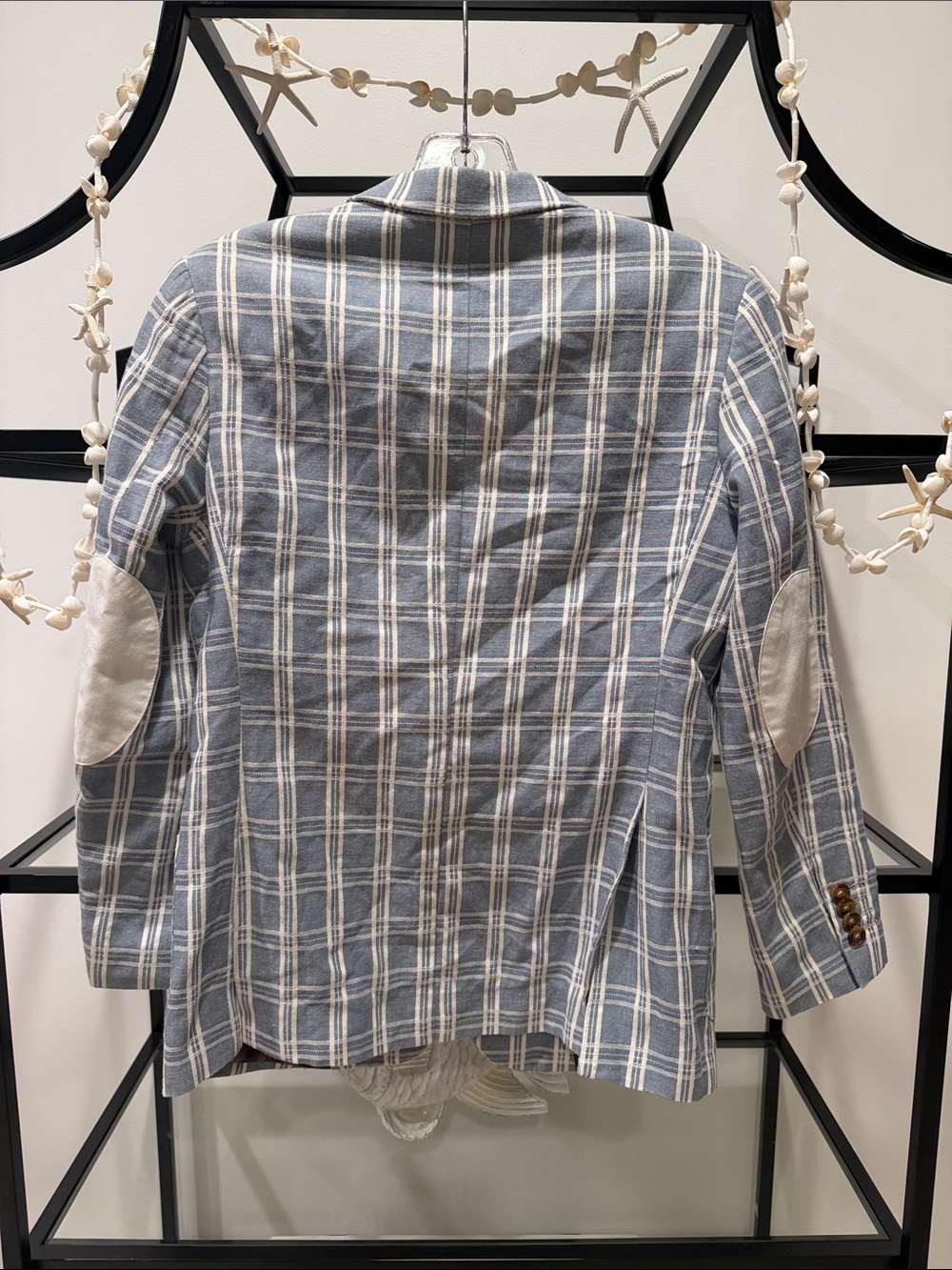 A.X.N.Y. American Exchange Gray and Cream Plaid Sport Coat - Picture 3 of 3